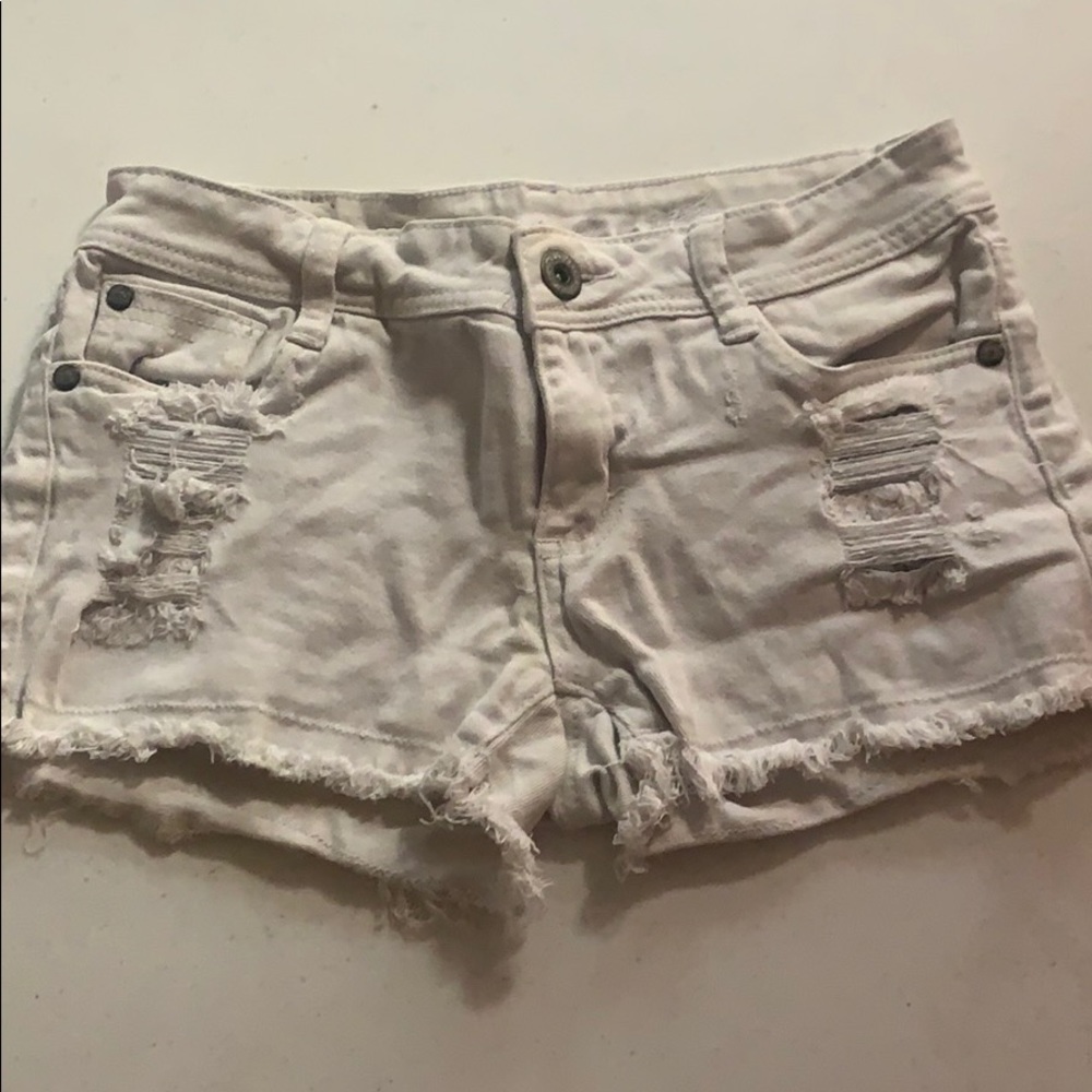 White jean shorts